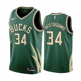 Milwaukee Bucks Giannis Antetokounmpo 34 2020-21 Earned Edition Pelipaidat Swingman - Miesten